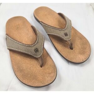 SPENCO Yumi Flip Flop‎ Tan Natural CANVAS Sandals Women's Size 10